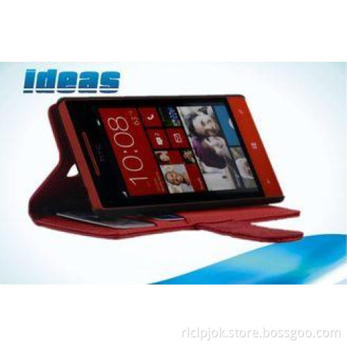 Anti dust PU HTC Leather Phone Case , HTC Windows 8S Stand